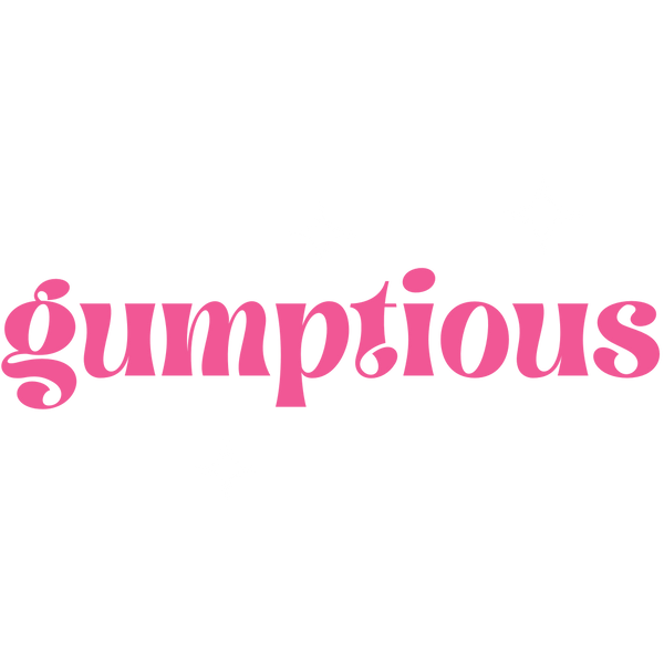 gumptious brand logo with diamond stars lplaced like a sparkly rhinestone an ode to their earring collections of rhinestone covered earrings