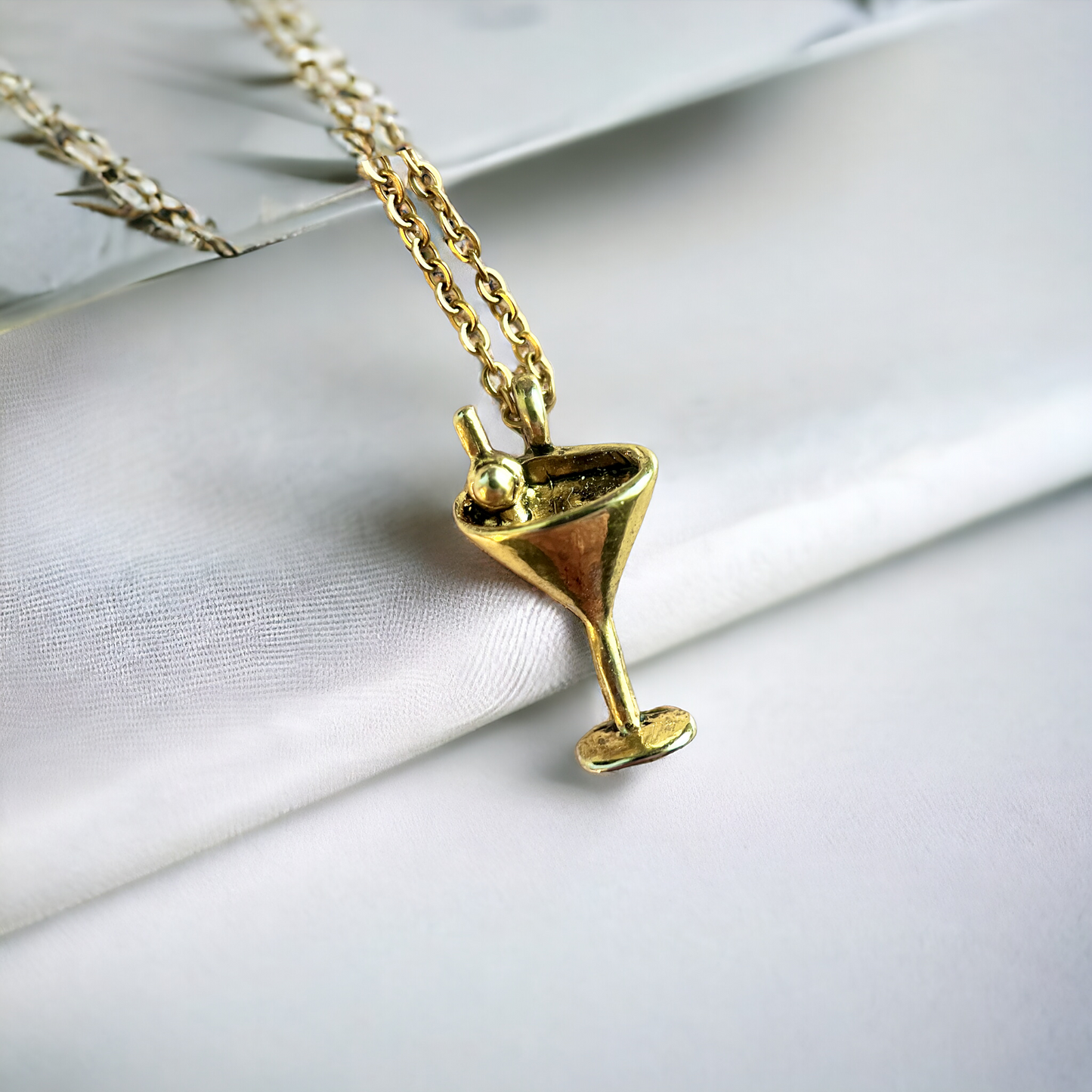 Martini Minimalist Charm Necklace