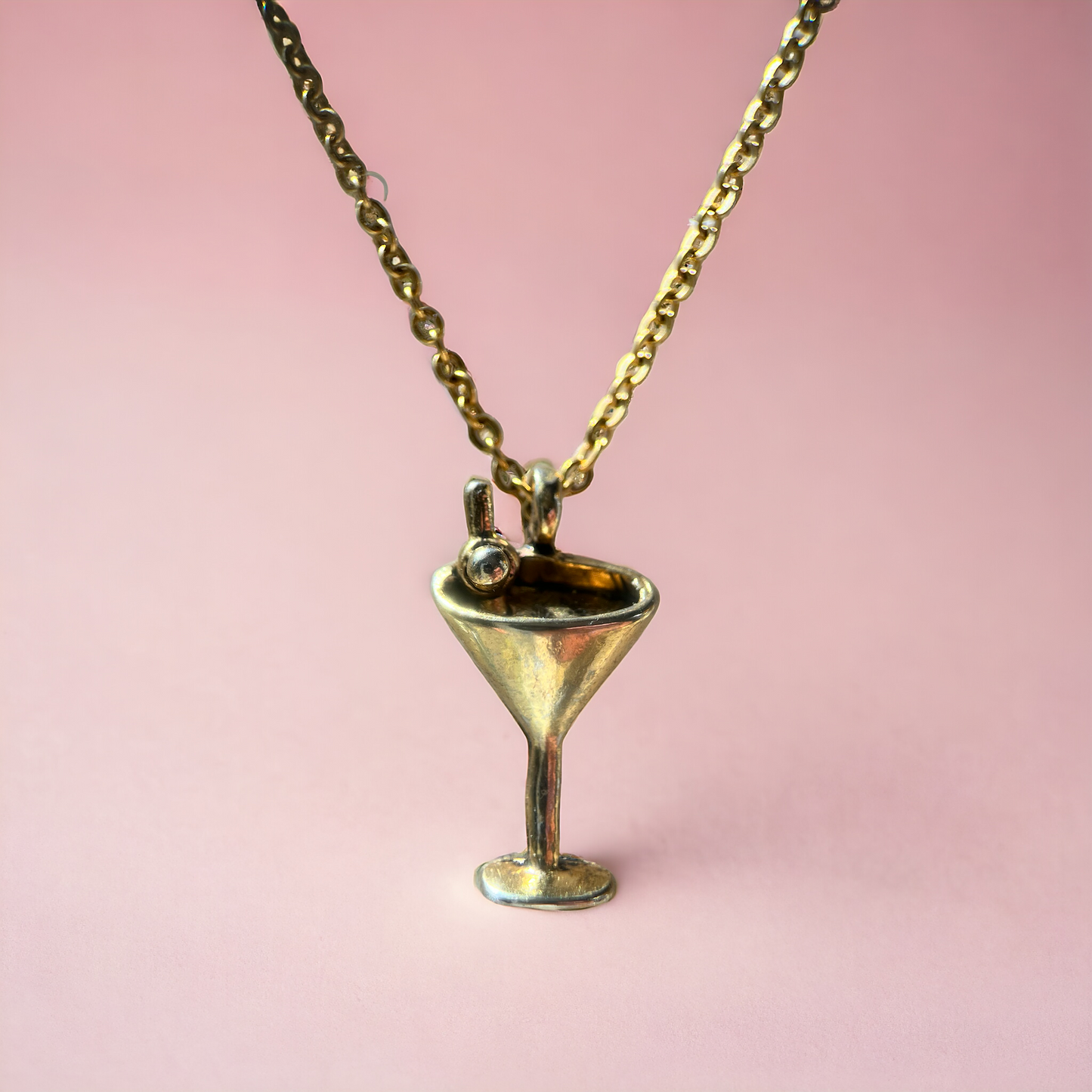 Martini Minimalist Charm Necklace