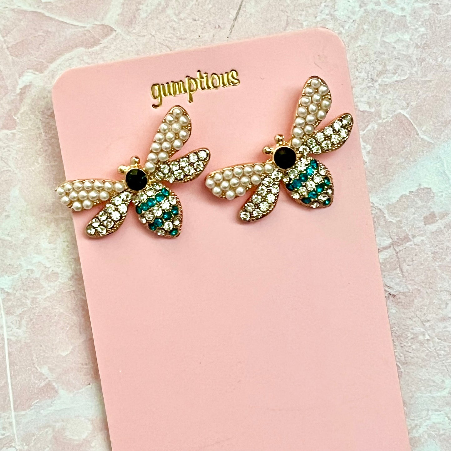 “Bee Gumptious” Bumblebee Earrings